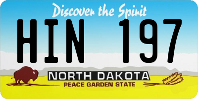 ND license plate HIN197