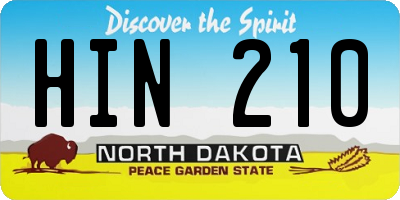 ND license plate HIN210