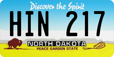 ND license plate HIN217