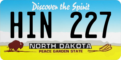 ND license plate HIN227