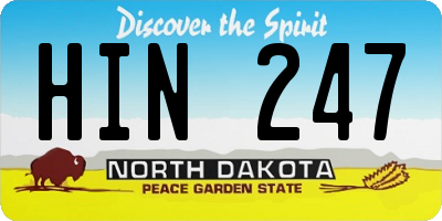 ND license plate HIN247