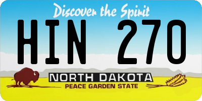 ND license plate HIN270