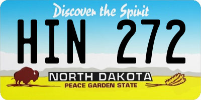ND license plate HIN272