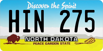 ND license plate HIN275