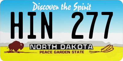 ND license plate HIN277