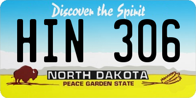ND license plate HIN306