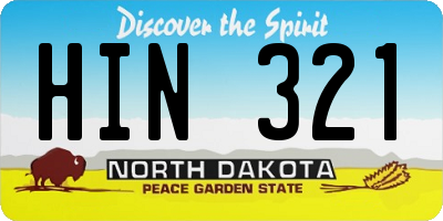 ND license plate HIN321