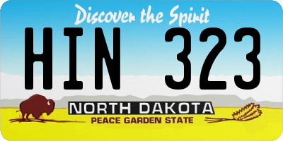 ND license plate HIN323