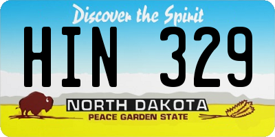 ND license plate HIN329
