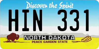 ND license plate HIN331