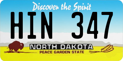 ND license plate HIN347