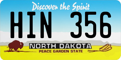 ND license plate HIN356