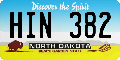 ND license plate HIN382