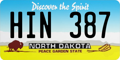 ND license plate HIN387
