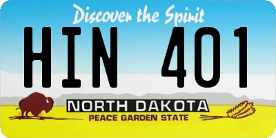ND license plate HIN401