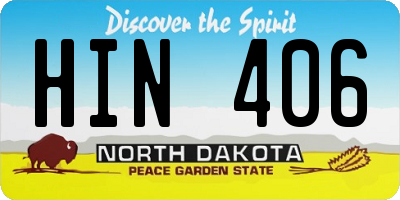 ND license plate HIN406