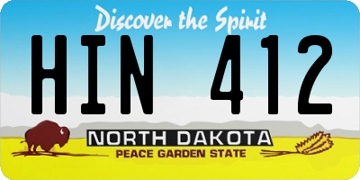ND license plate HIN412