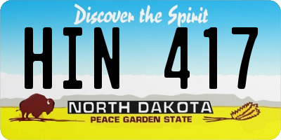 ND license plate HIN417