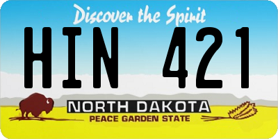 ND license plate HIN421