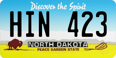ND license plate HIN423