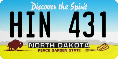 ND license plate HIN431