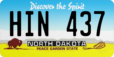 ND license plate HIN437