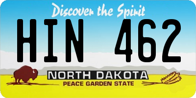 ND license plate HIN462