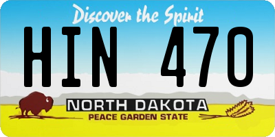ND license plate HIN470