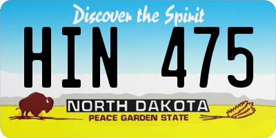 ND license plate HIN475