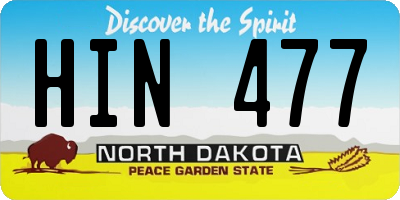 ND license plate HIN477