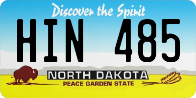 ND license plate HIN485
