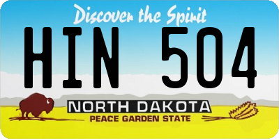 ND license plate HIN504