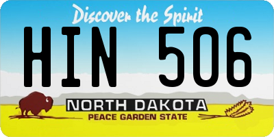 ND license plate HIN506