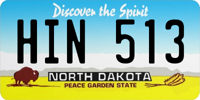 ND license plate HIN513
