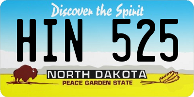 ND license plate HIN525
