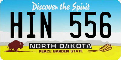 ND license plate HIN556