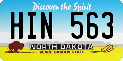 ND license plate HIN563