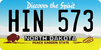ND license plate HIN573