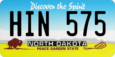 ND license plate HIN575