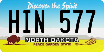 ND license plate HIN577