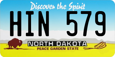 ND license plate HIN579