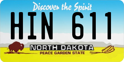 ND license plate HIN611