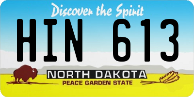 ND license plate HIN613