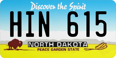 ND license plate HIN615
