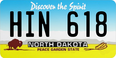 ND license plate HIN618