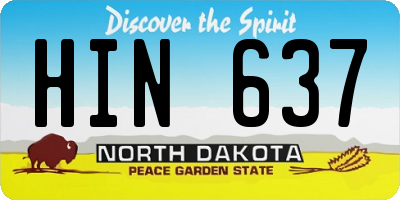 ND license plate HIN637