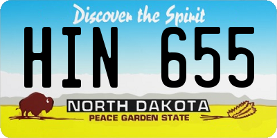ND license plate HIN655