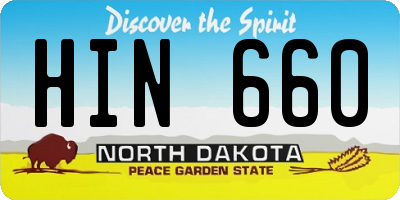 ND license plate HIN660