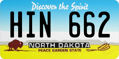 ND license plate HIN662