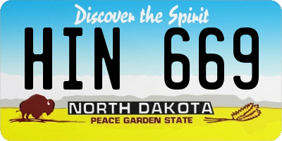 ND license plate HIN669
